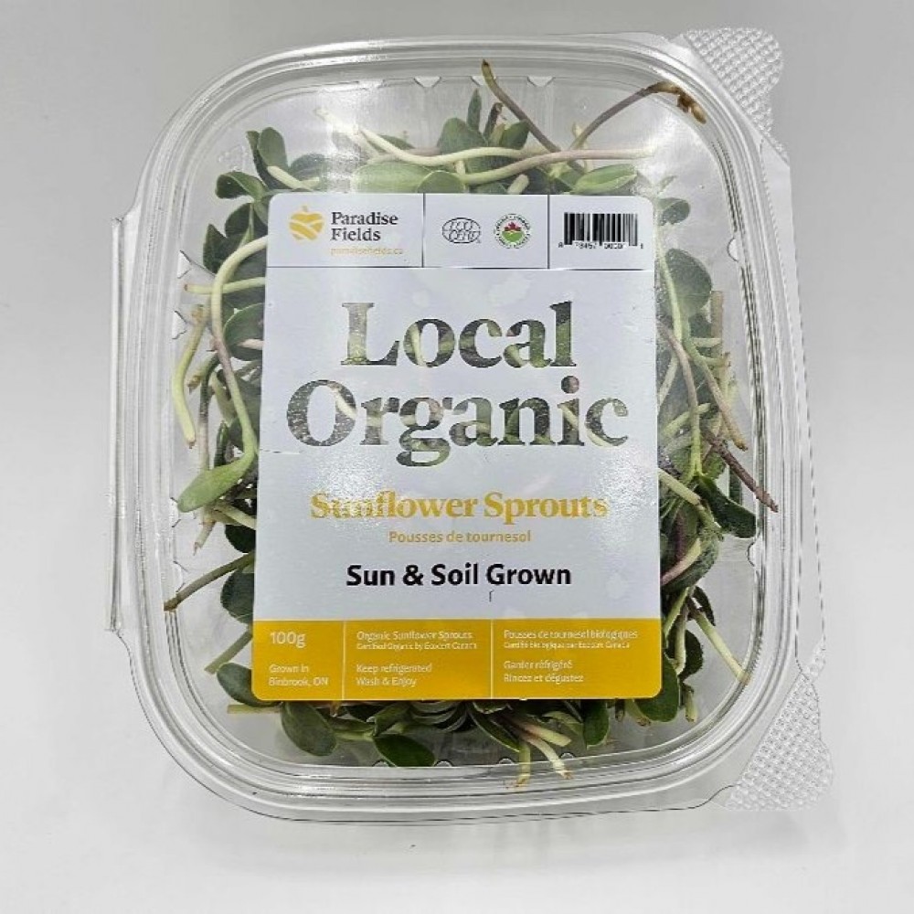  Organic Sunflower Sprouts  - Paradise Fields - 100g