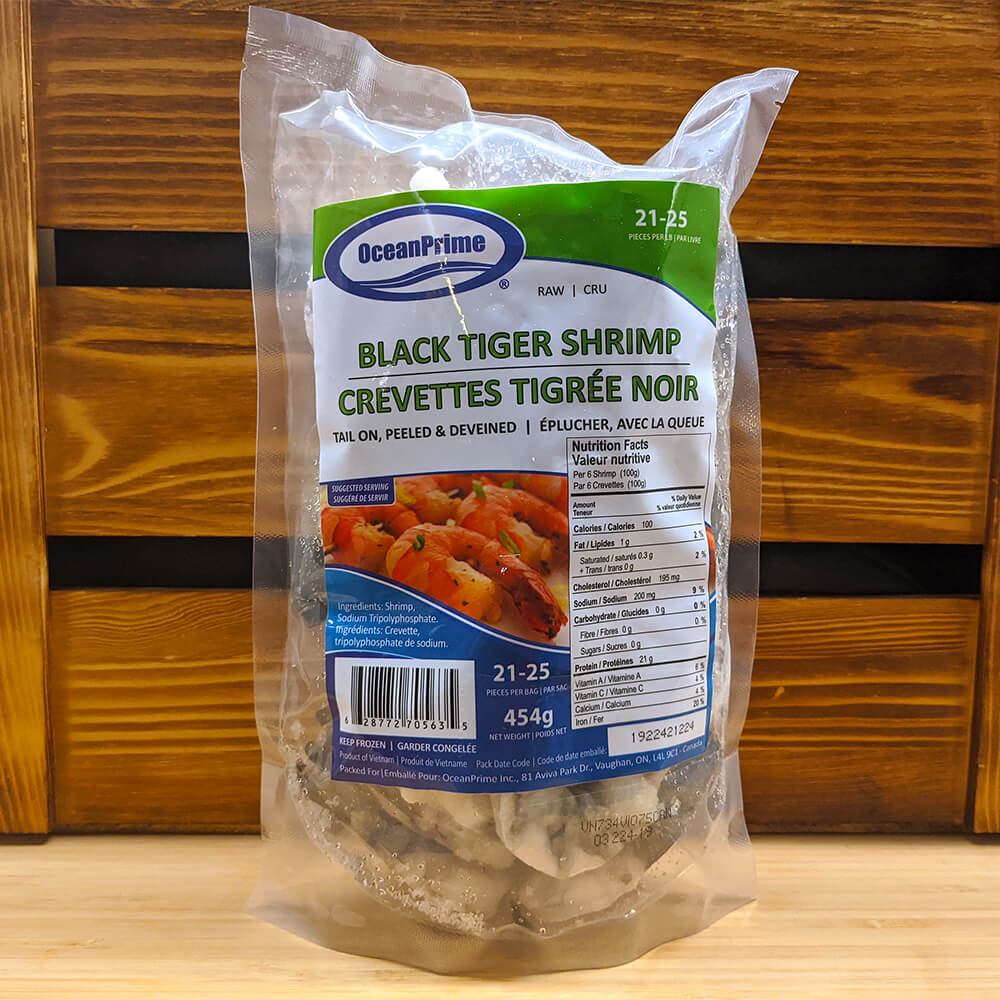 Black Tiger Shrimp (Raw) (21-25 Count) (454g)