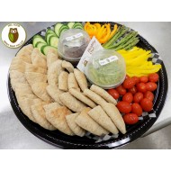 Healthy Owl Light Snack Tray - Pita & Vegetables with Dip