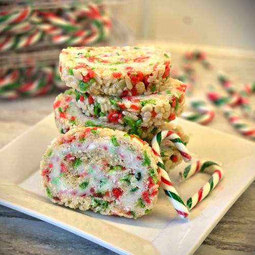 Candy Cane Rice Krispie Roll (6 Pieces) 